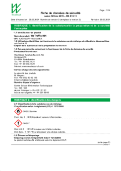 WeTraffic 894 Fiche de données de sécurité