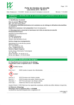 Wecryl 127 Fiche de données de sécurité