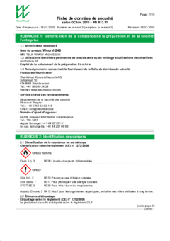 Wecryl 240 /-thix Fiche de données de sécurité